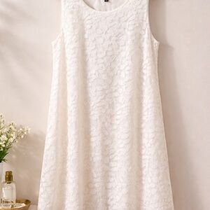 NWT White lace shift dress Bridal Shower Summer cottagecore minimal chic